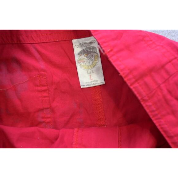 Vtg Ed Hardy Men's Red "Surf or Die" Board Shorts Sz Large Graphic Swim Trunks - Picture 6 of 13